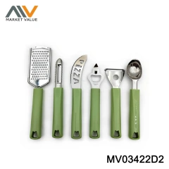 SETS OF 6PCS S.S KITCHEN TOOLS WITH PLASTIC HANDLE