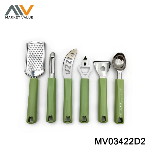 SETS OF 6PCS S.S KITCHEN TOOLS WITH PLASTIC HANDLE