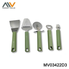SETS OF 5PCS S.S KITCHEN TOOLS WITH PLASTIC HANDLE Style 2