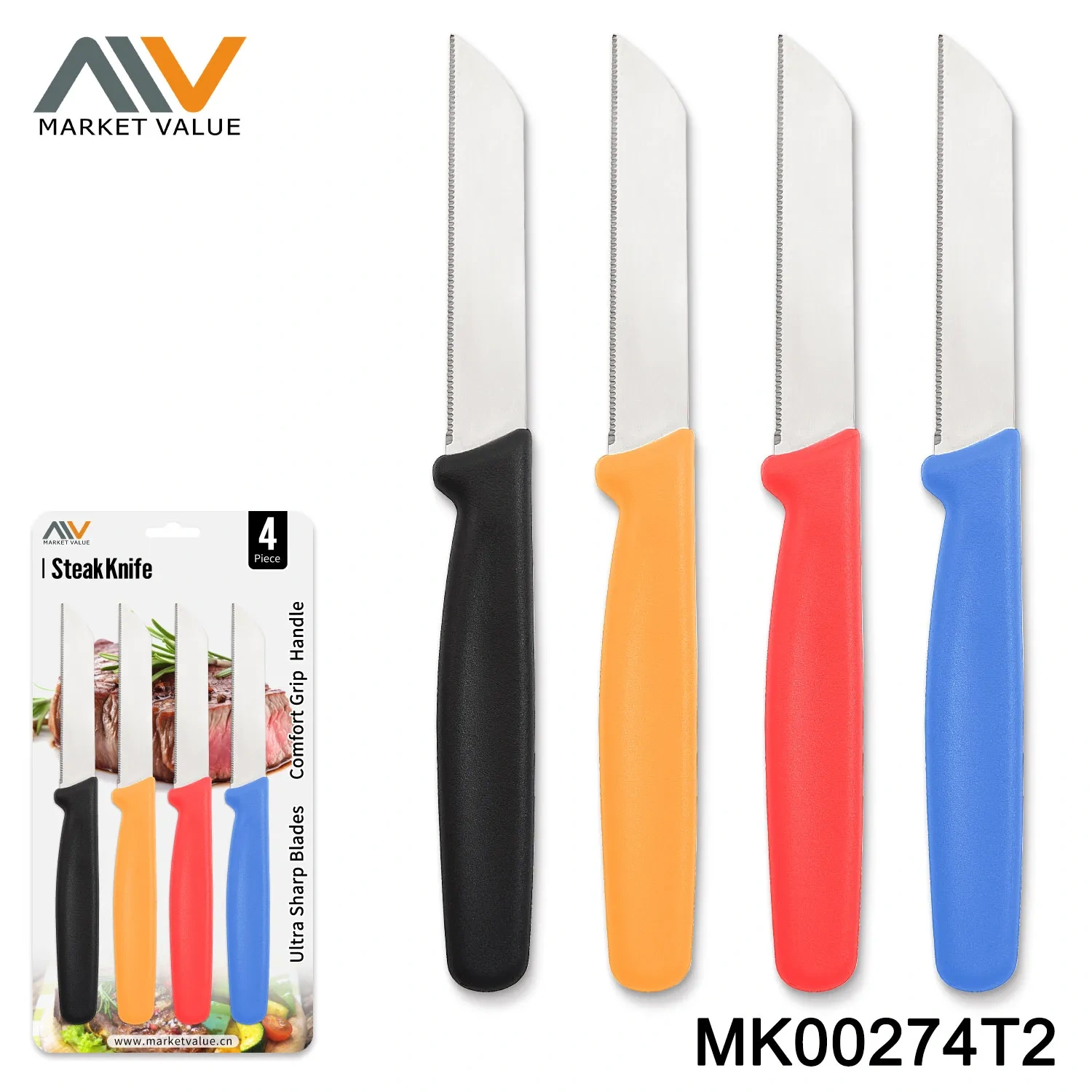 4PC SS Steak Knife PP