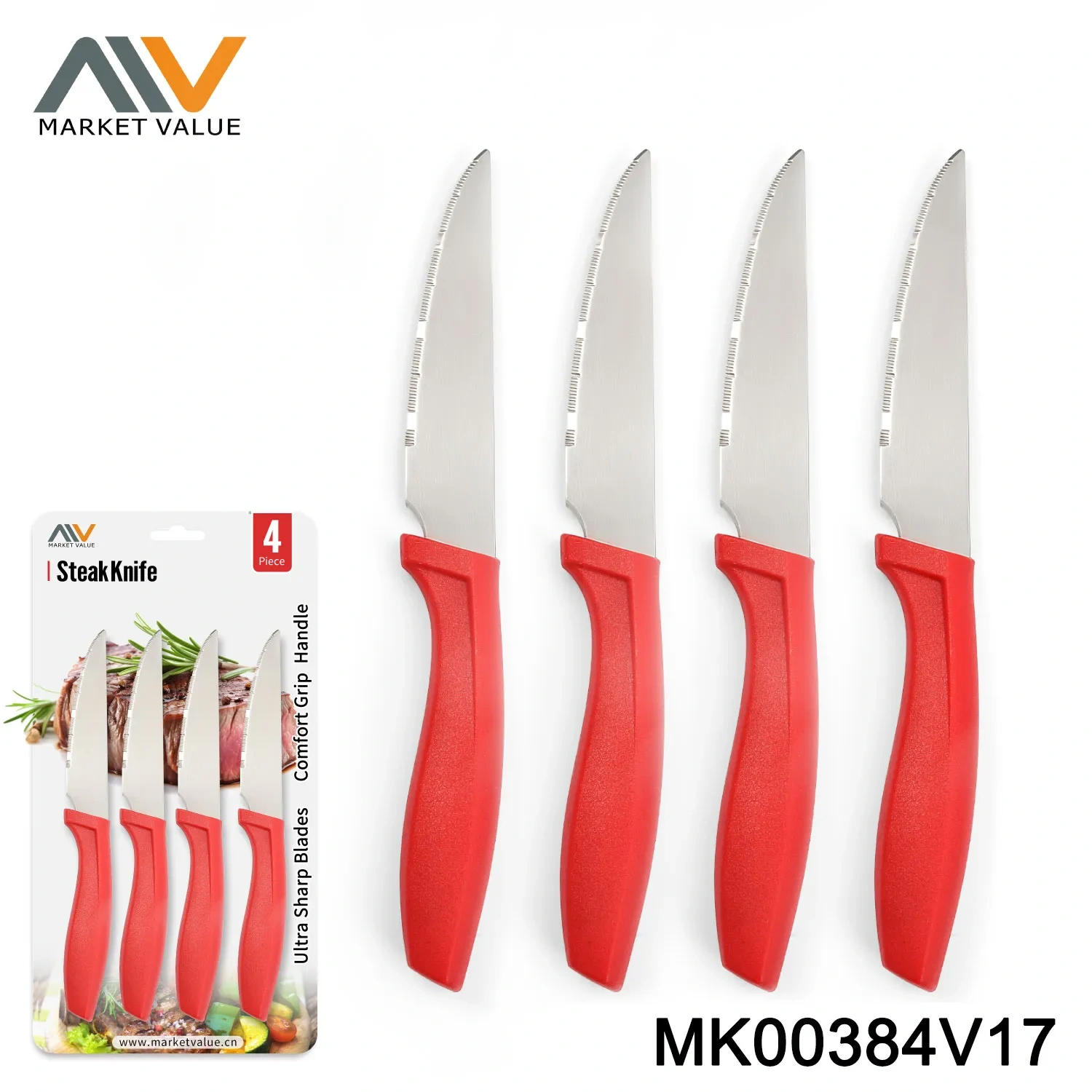 4PC S.S Jumbo Steak Knife set PP Handle