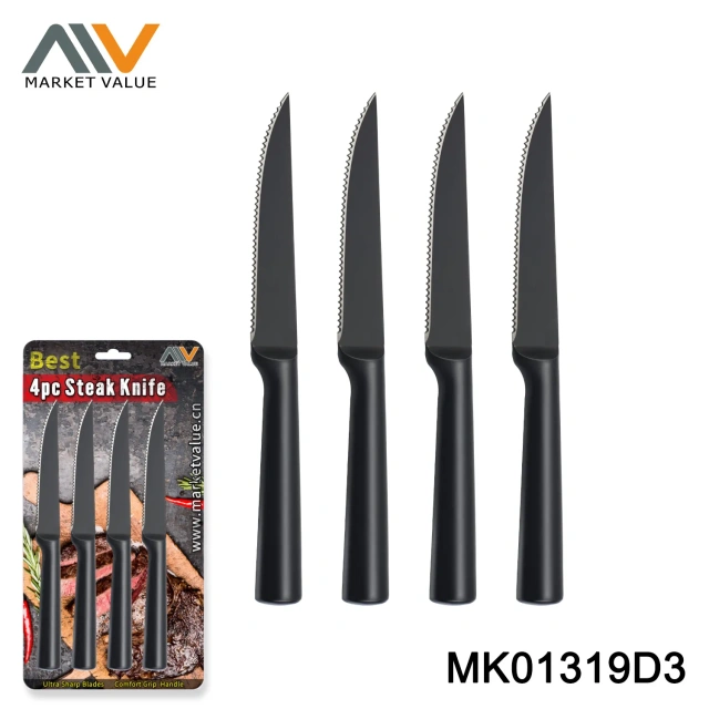 4PC 4.5" Steak Knife Hollow Handle with Non-Stick Coating