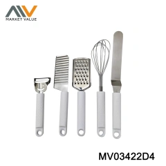 SETS OF 5PCS S.S KITCHEN TOOLS WITH PLASTIC HANDLE