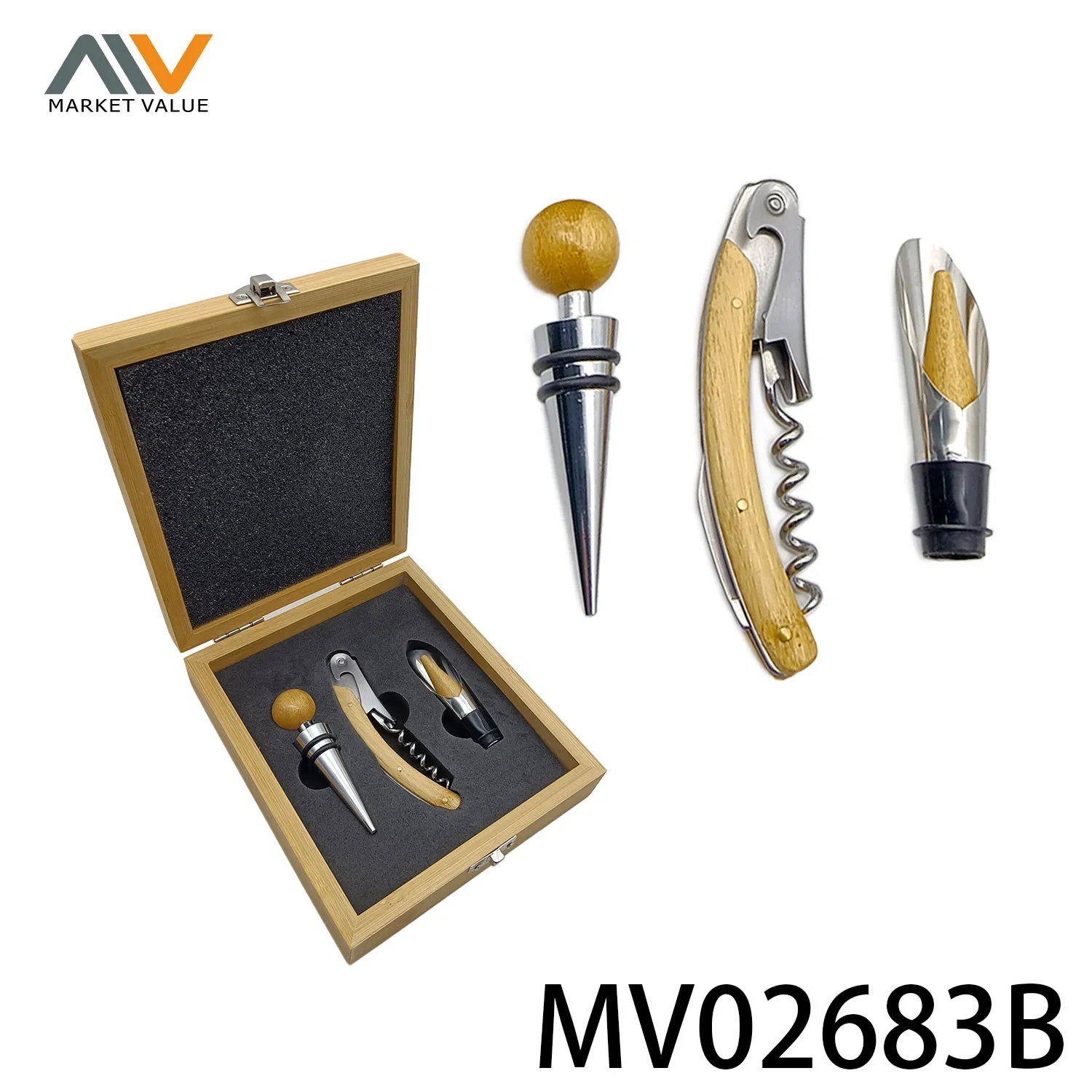 4pcs Wine Set with Wooden Box
