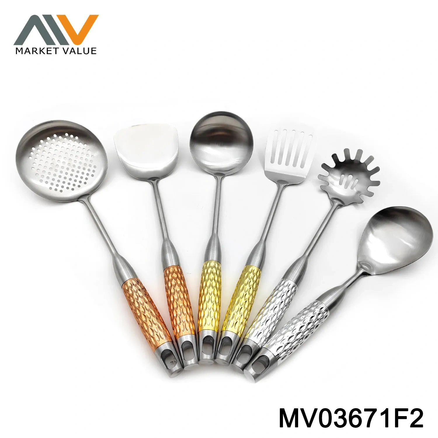 3PCS RAINBOW TITANIUM COATED SS KITCHEN TOOLS