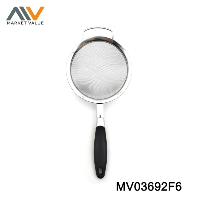 12/14/16/18/20CM SS Strainer With PP TPR Handle