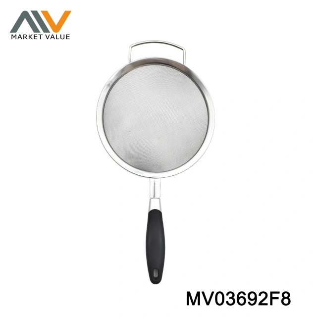 12/14/16/18/20CM SS Strainer With PP TPR Handle