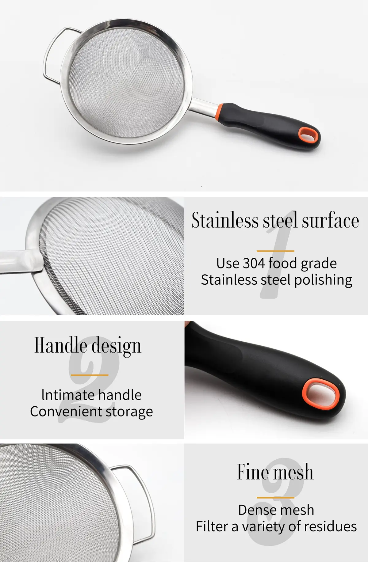 12 14 16 18 20CM SS Strainer