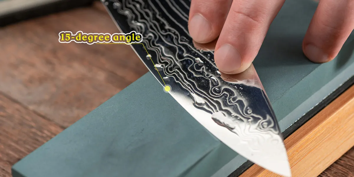 sharpened at about a 15-degree angle
