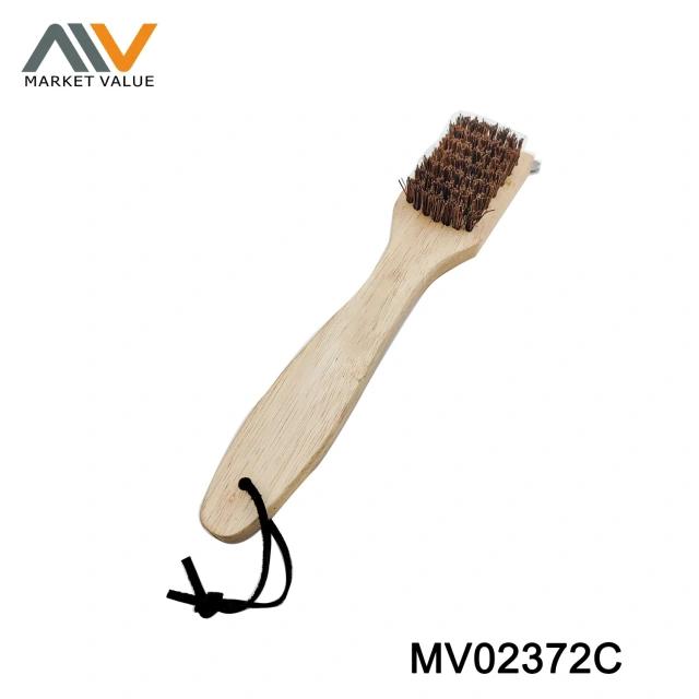 12" BBQ Grill Brush Palmyra Bristle Oak Handle TAG