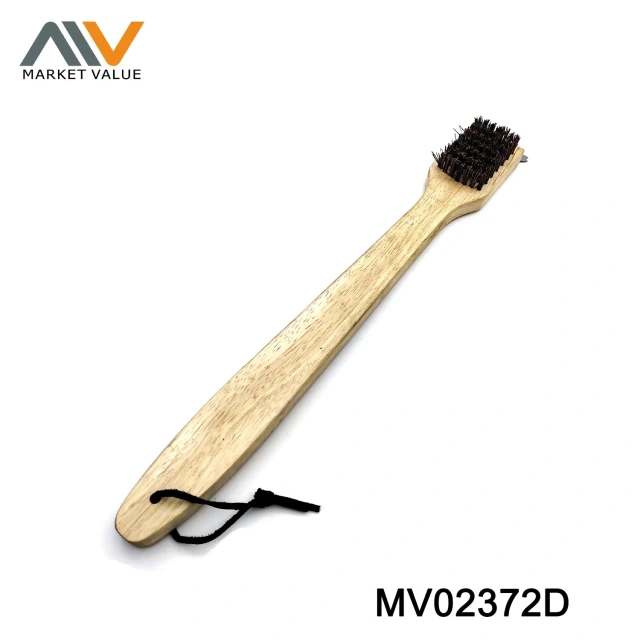 12" BBQ Grill Brush Palmyra Bristle Oak Handle TAG