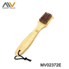 12" BBQ Grill Brush Palmyra Bristle Oak Handle TAG