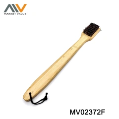 12" BBQ Grill Brush Palmyra Bristle Oak Handle TAG