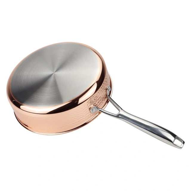 High Quality Tri-ply Copper Cooking Pot And Pan Stainless Steel Cookware Set With Hammer Design