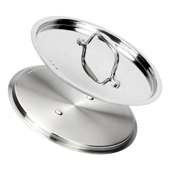 High Quality Tri-ply Copper Cooking Pot And Pan Stainless Steel Cookware Set With Hammer Design