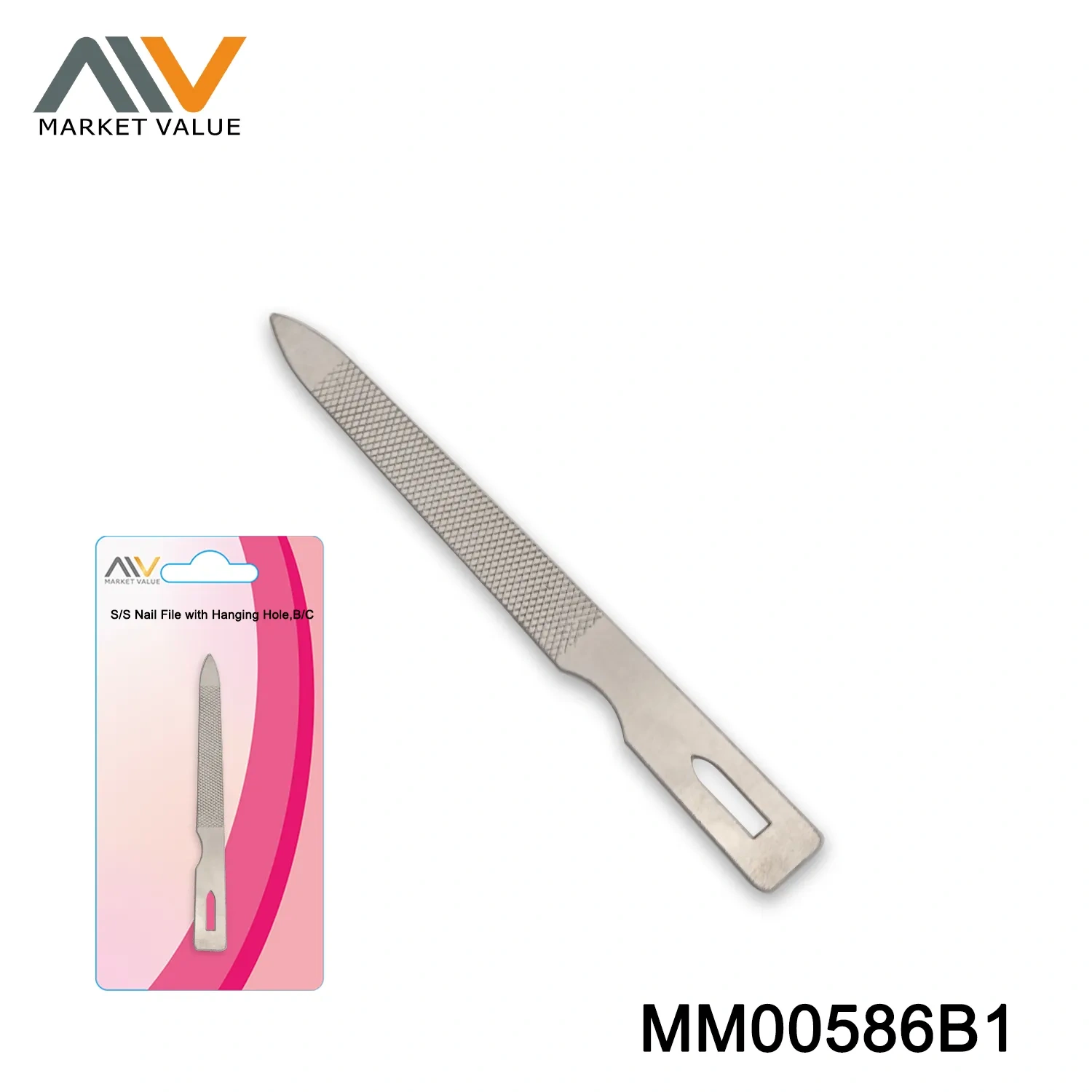 S/S Nail File with Hanging Hole B/C
