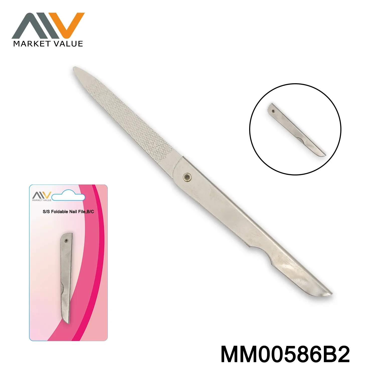 S/S Nail File with Hanging Hole B/C