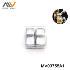 4/6/8PK Square S/S Ice Cubes Color Box