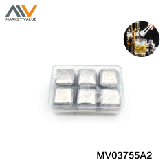 4/6/8PK Square S/S Ice Cubes Color Box