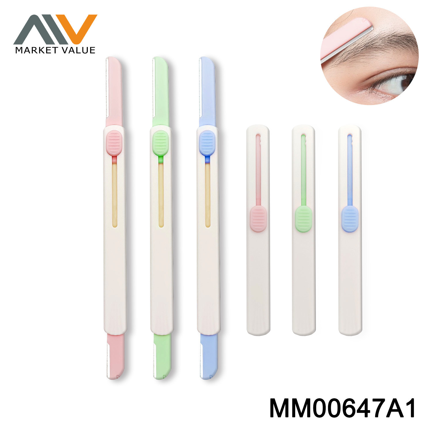 2PCs Set of Eyebrow Trimming Knives