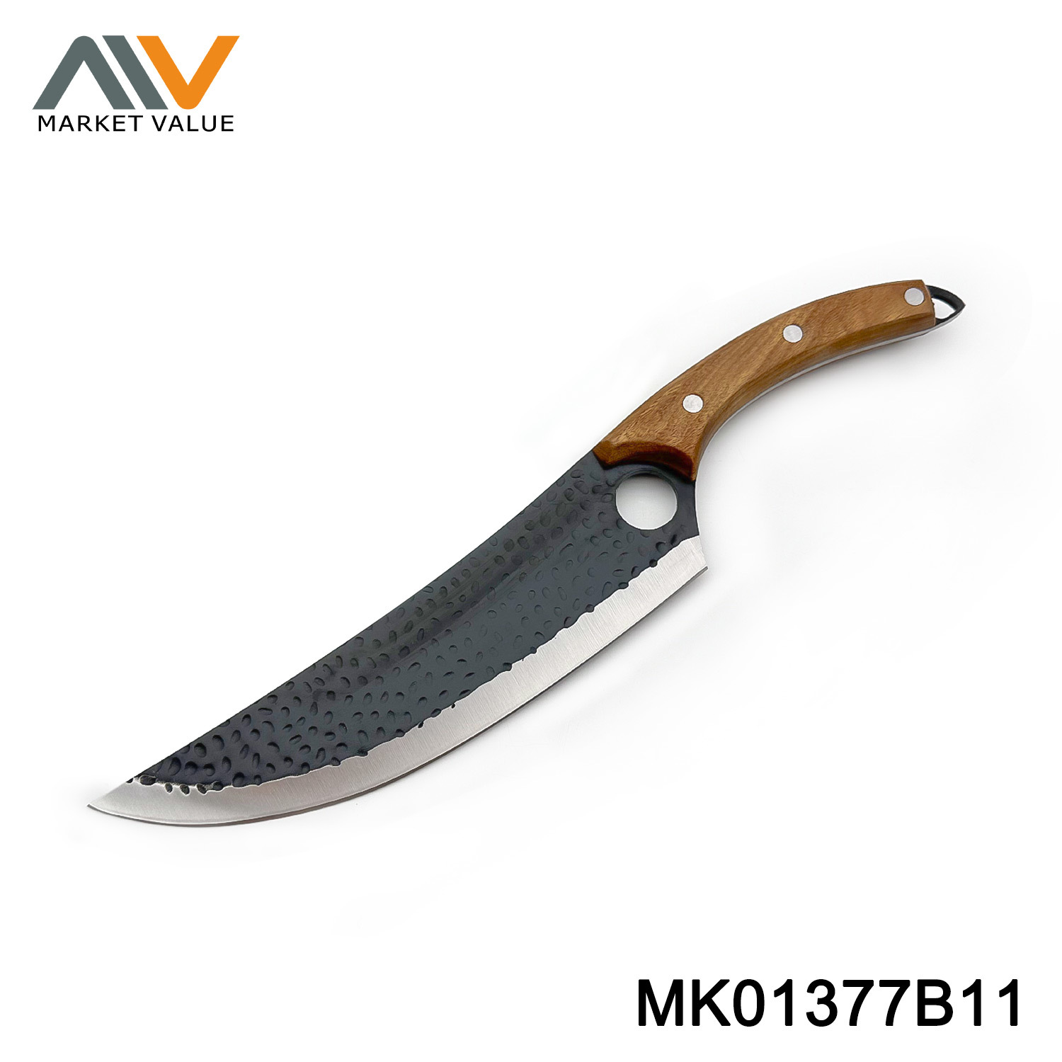 3PCS Bone Kinfe with Yellow Wooden Handle in PU Pouch DB