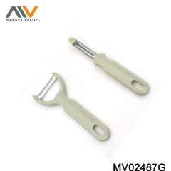 2Pcs Y Shape SS Peeler Plastic Handle TC for multi size