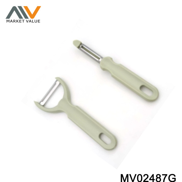 2Pcs Y Shape SS Peeler Plastic Handle TC for multi size