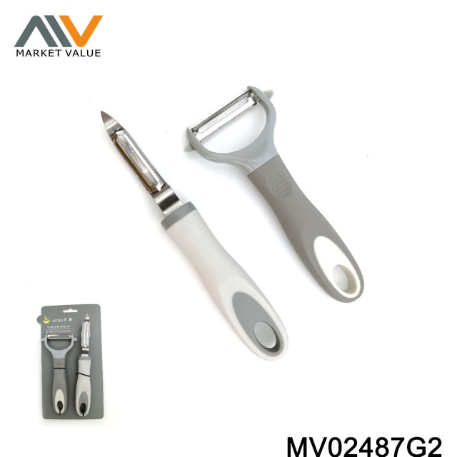 2Pcs Y Shape SS Peeler Plastic Handle TC for multi size