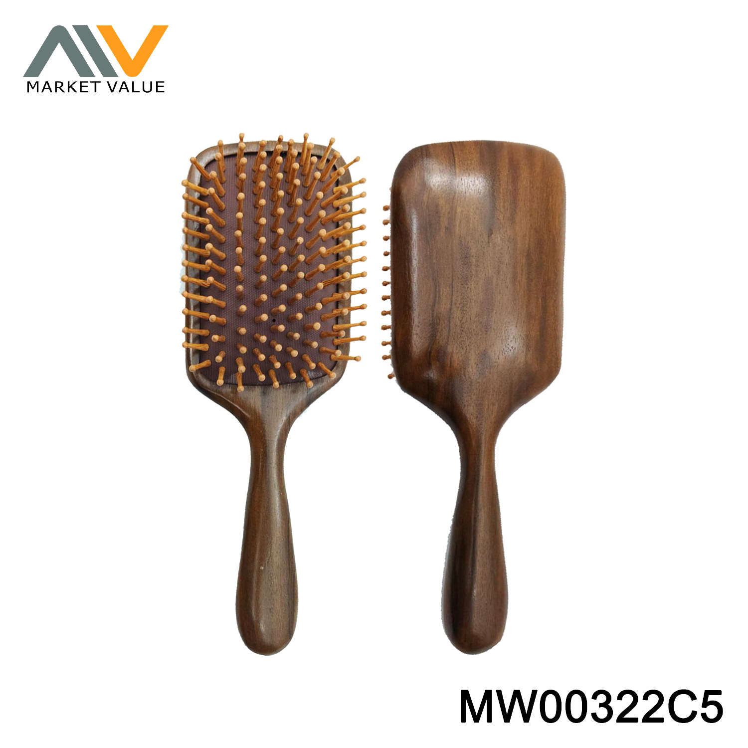 Massage Comb with Wooden Handle,PVC Hang Card