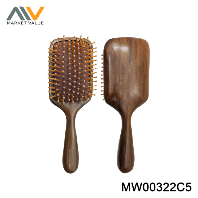 Massage Comb with Wooden Handle,PVC Hang Card
