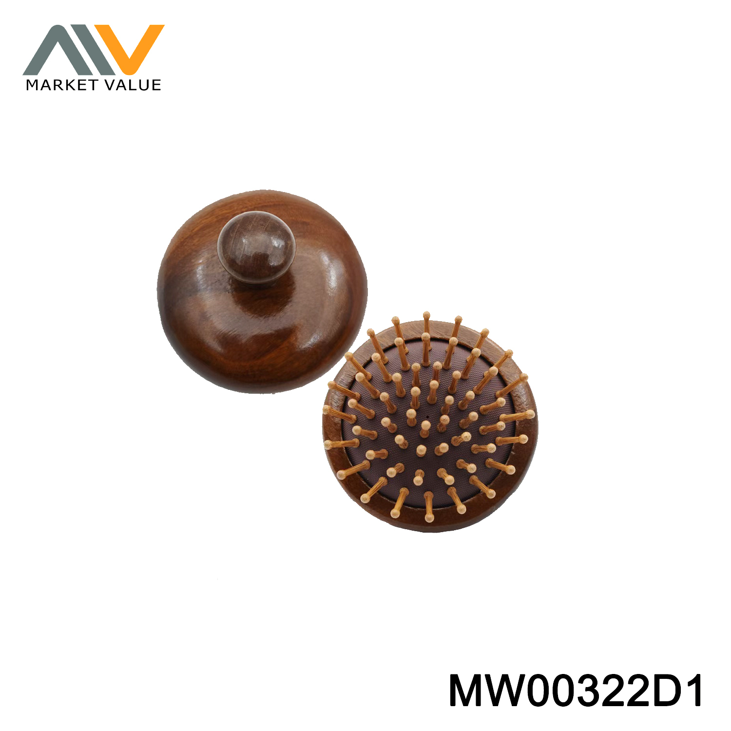 Massage Comb with Wooden Handle PVC Hang Card