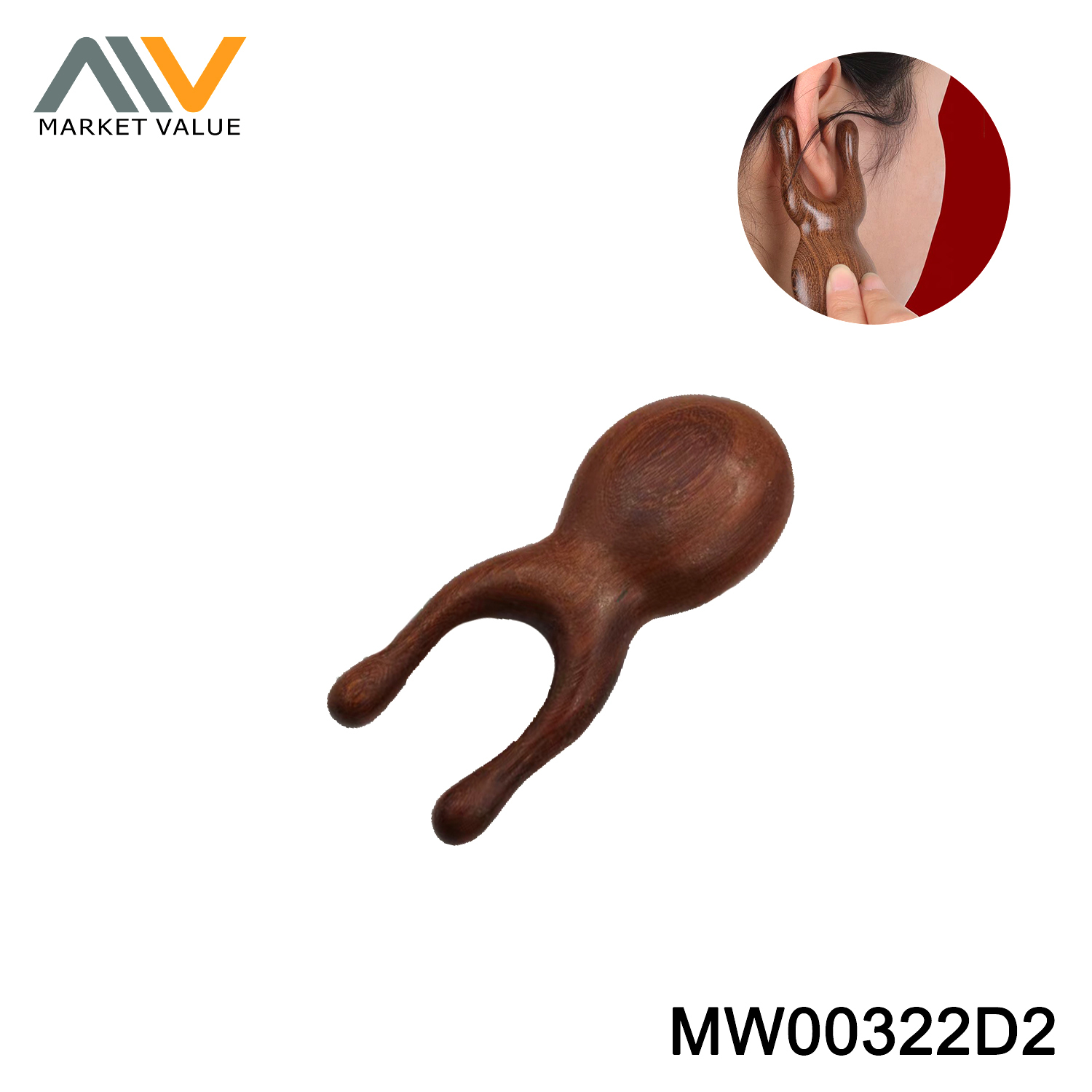 Massage Comb with Wooden Handle PVC Hang Card