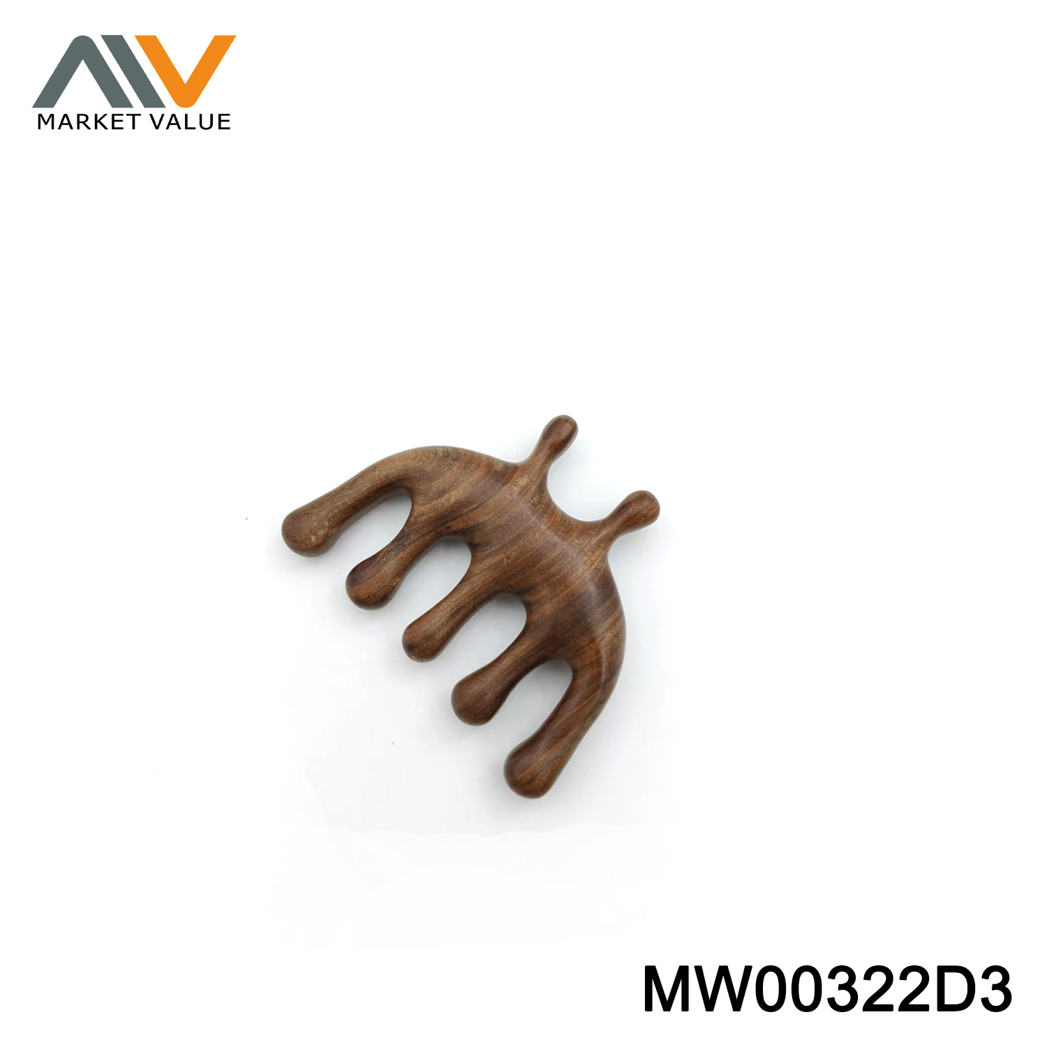 Massage Comb with Wooden Handle PVC Hang Card