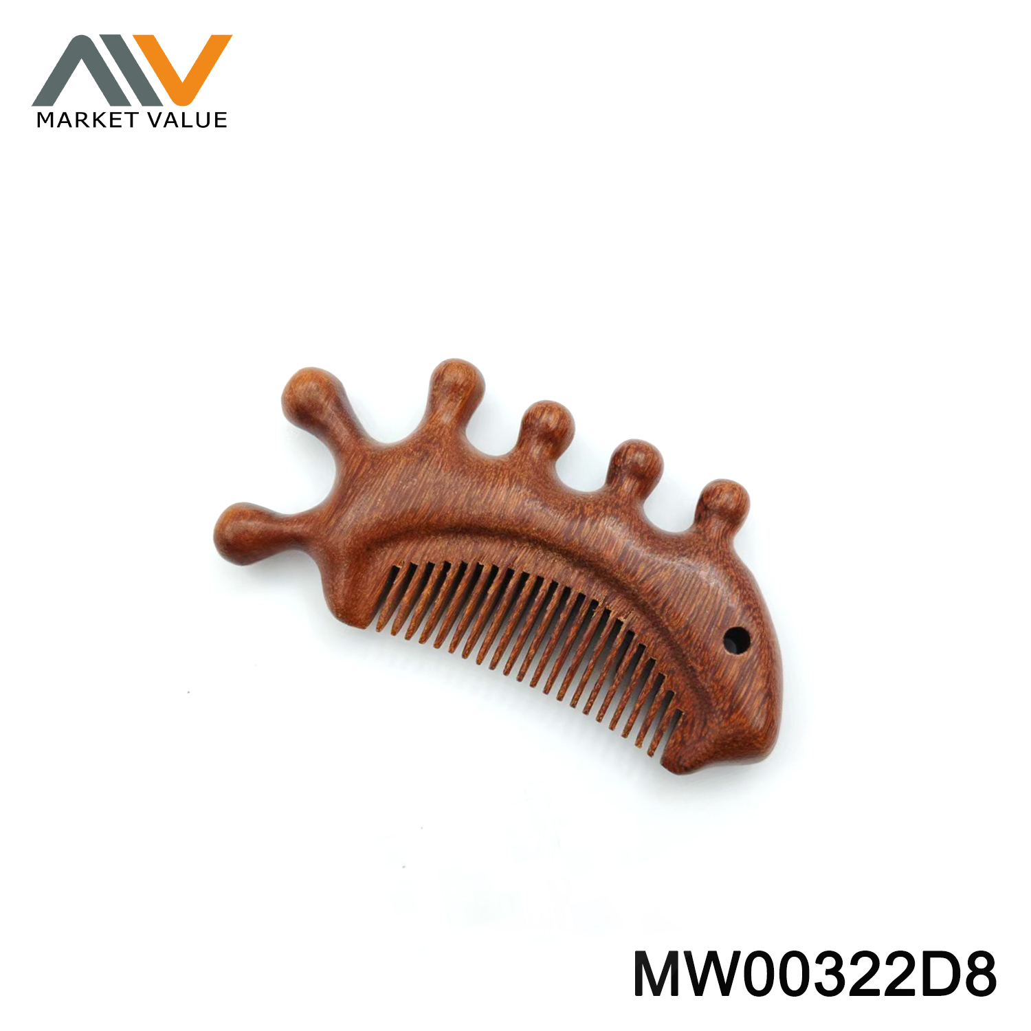 Massage Comb with Wooden Handle PVC Hang Card