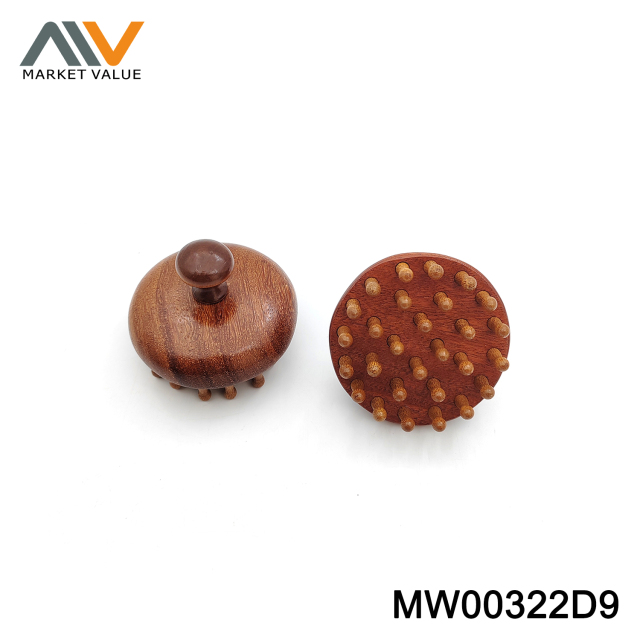 Massage Comb with Wooden Handle PVC Hang Card