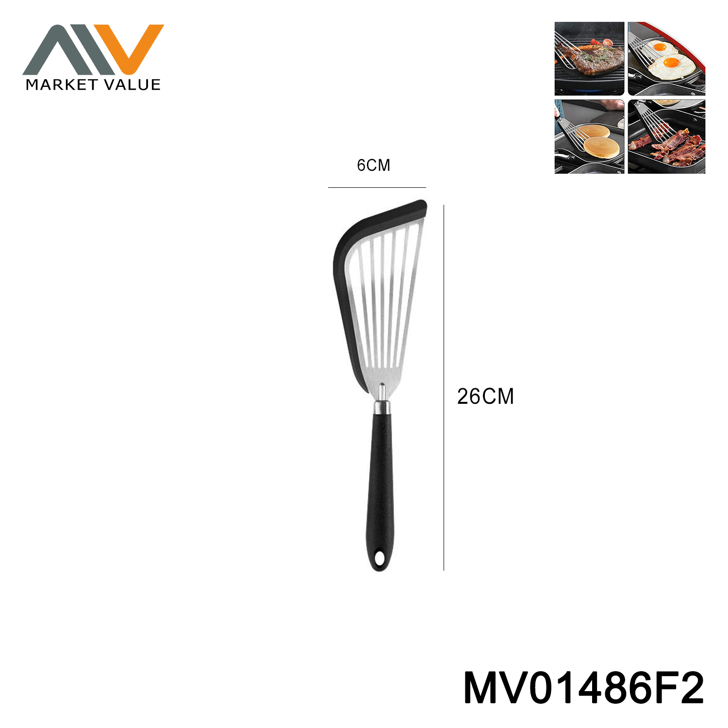 Small Egg Turner With Silicone Edge ,TC