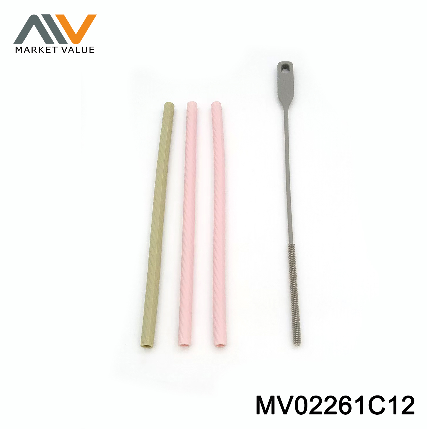4PCS Silicone Stainless Steel Straws With Cleaning Brush