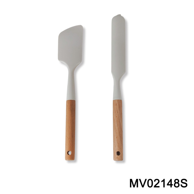12" SPATULA SILICONE Beech Handle