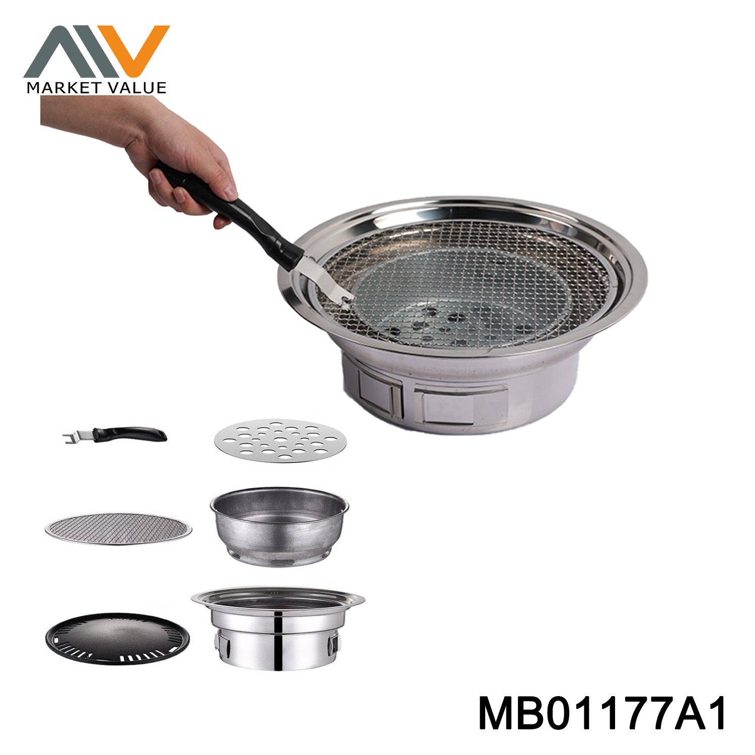 SS ROUND BBQ OVEN IN COLOUR BOX