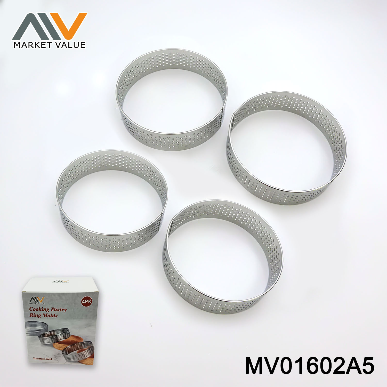 4PK SS Muffin Round Mould IN Colour Box