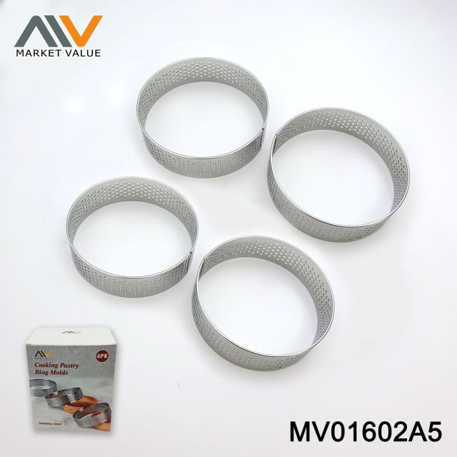 4PK SS Muffin Round Mould IN Colour Box