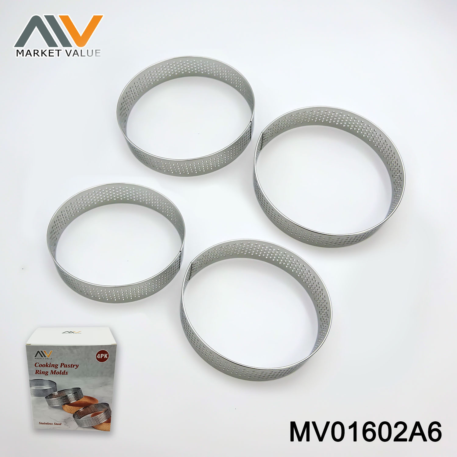 4PK SS Muffin Round Mould IN Colour Box