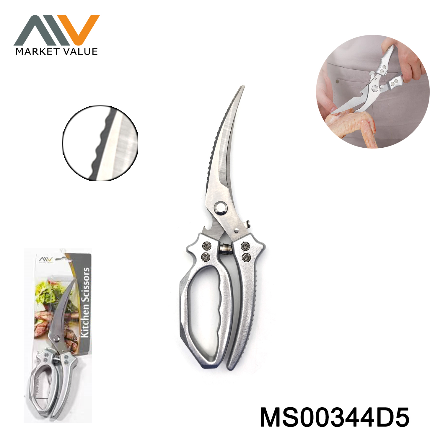 SS CHICKEN SCISSORS with ALUMINIUM ALLOY Handle