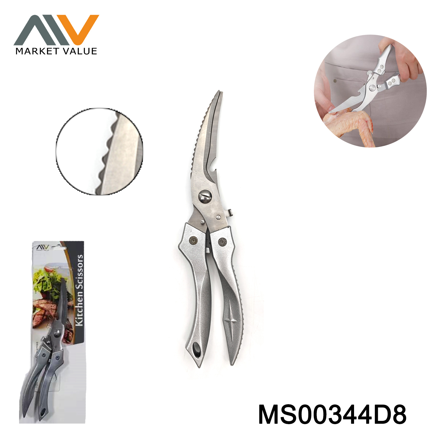 SS CHICKEN SCISSORS with ALUMINIUM ALLOY Handle