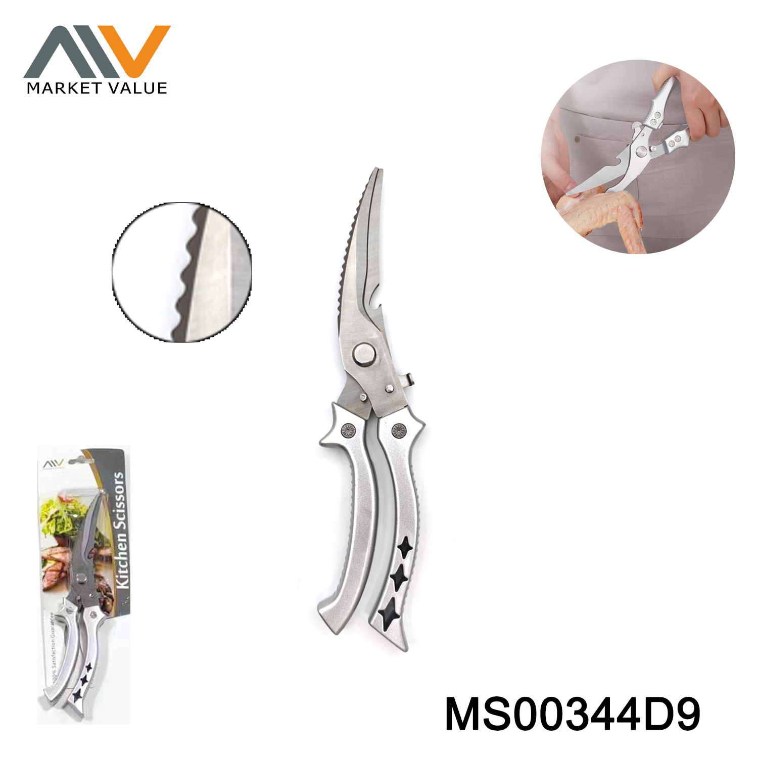 SS CHICKEN SCISSORS with ALUMINIUM ALLOY Handle
