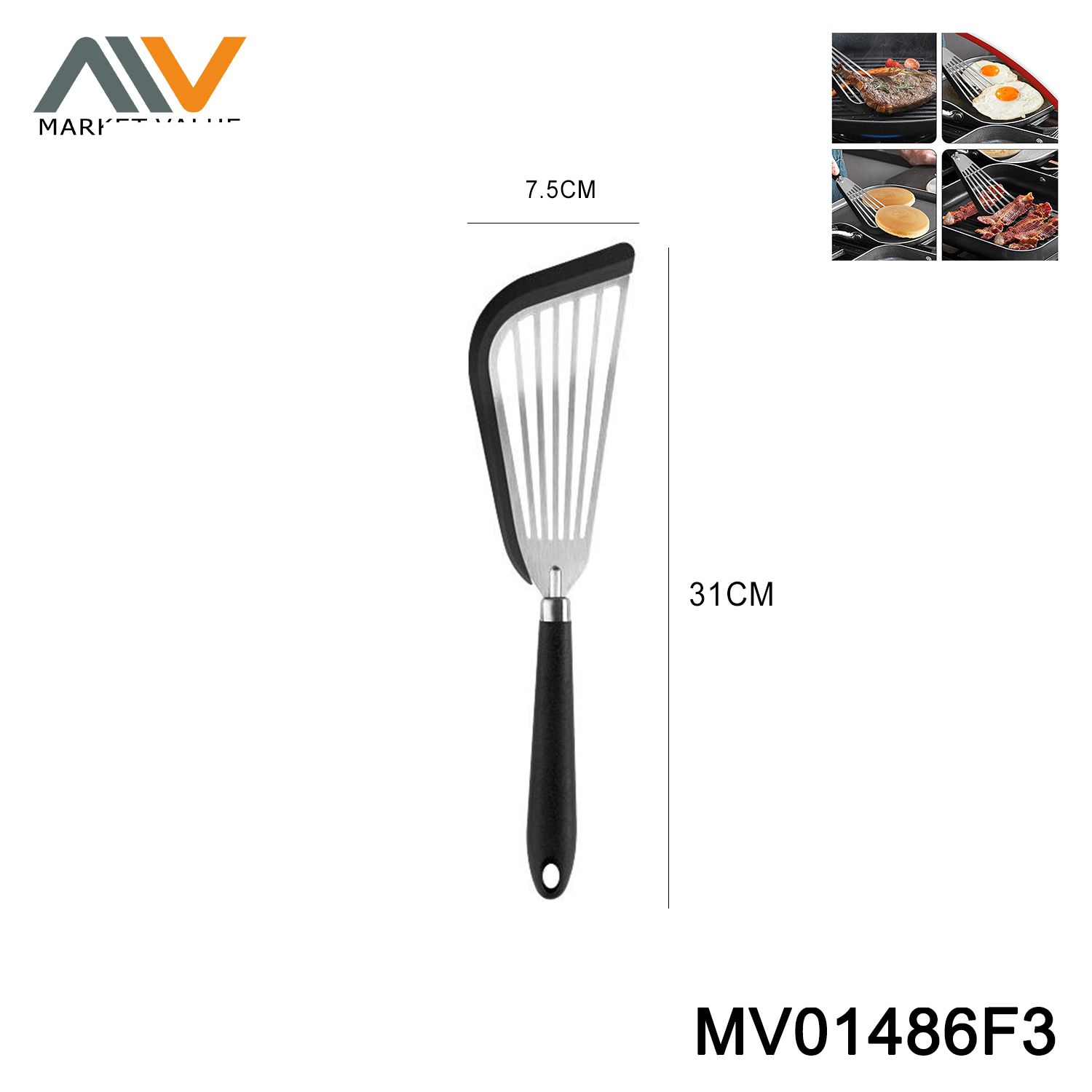 Small Egg Turner With Silicone Edge ,TC