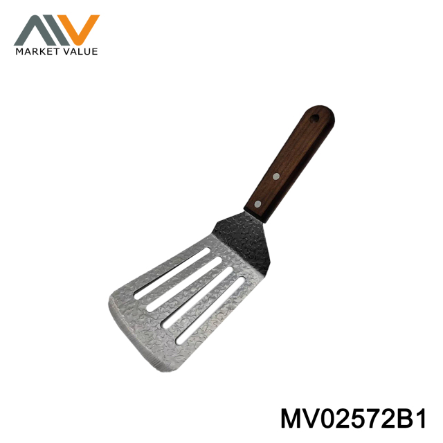 Wood Handle 3CR12 Embossed Flat-Mouth Sieve Shove