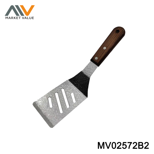 Wood Handle 3CR12 Embossed Flat-Mouth Sieve Shove