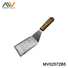 Wood Handle 3CR12 Embossed Flat-Mouth Sieve Shove