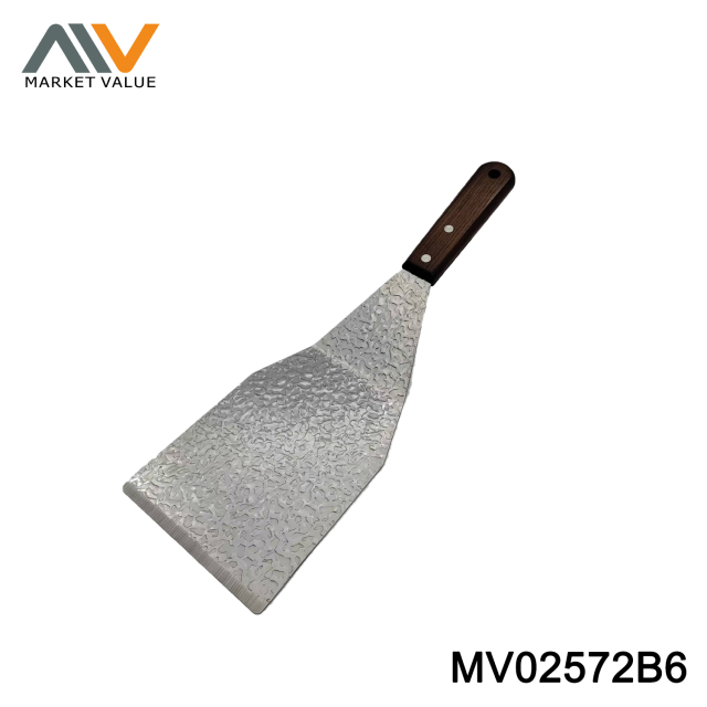 Wood Handle 3CR12 Embossed Flat-Mouth Sieve Shove